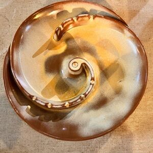 Vintage Frankoma Mid Century Yellow Art Pottery Ashtray  10” USA